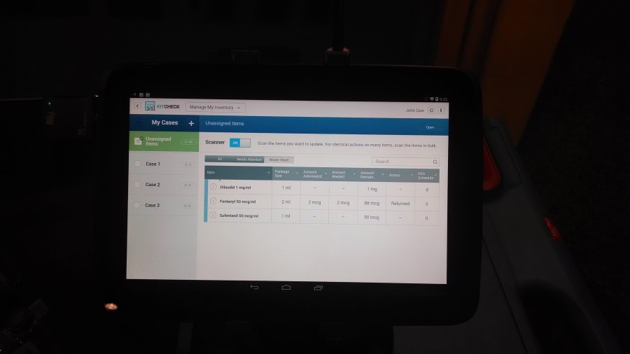 Anesthesia Check â€“ O.R. syringe labeling and medication tracking